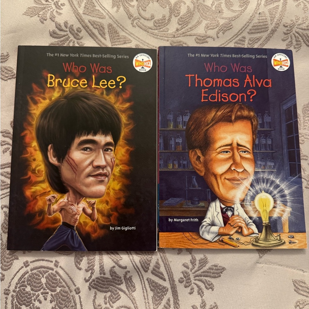 Who was Bruce Lee? And who was Thomas Alva Edison? Books set of 2